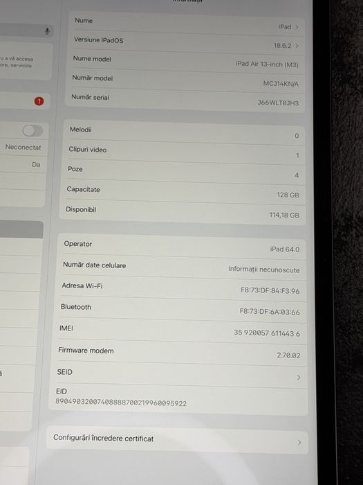 Oferta ! Ipad Air 13’ M3  128 gb NOUA !  Wifi + Cellular !