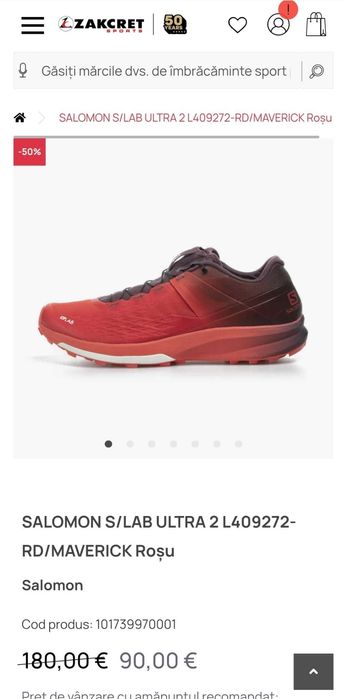 Pantofi alergare SALOMON S Lab Ultra 2 marimea 44 2/3 impecabili