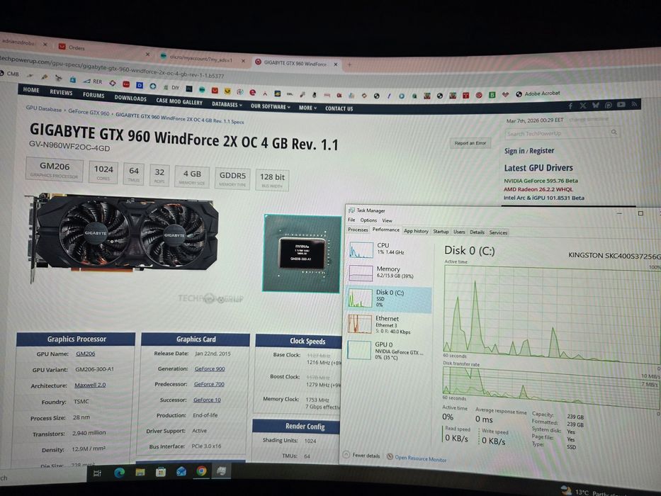 I7 6700 16GB DDR3 GTX 960 4GB  ssd 240