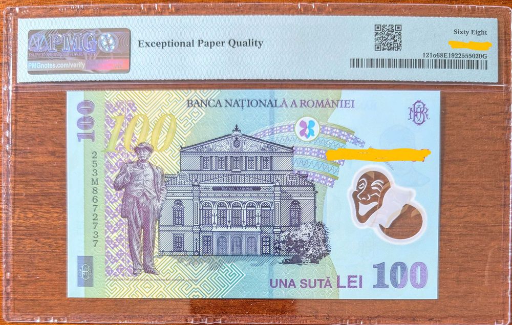 Bancnota numismatica 100 lei 2025 gradata