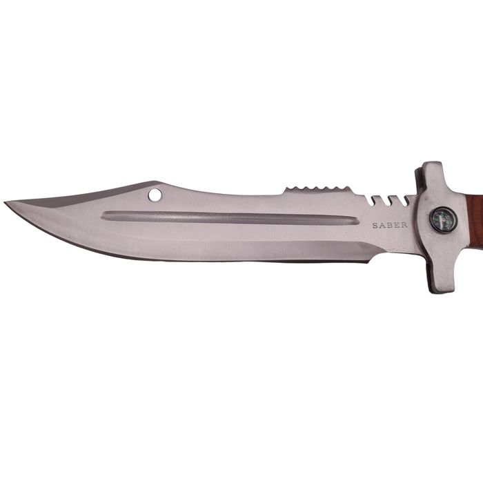 Cutit vanatoare IdeallStore®, Silver Saber, gri, 35 cm, teaca inclusa