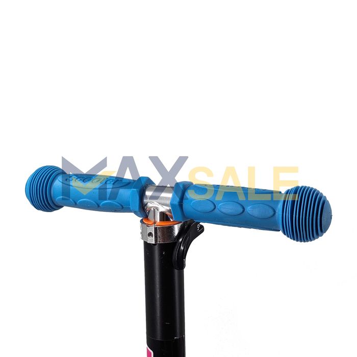 Детска тротинетка триколка 3 светещи колела синьо многоцветна