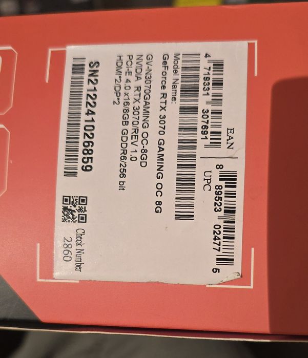 Placa video Gigabyte RTX 3070 Gaming OC 8gb RGB Fusion Garantie