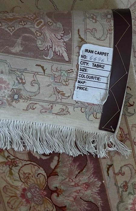Covor persan autentic Tabriz din mătase naturală țesut manual (200cm*300cm)