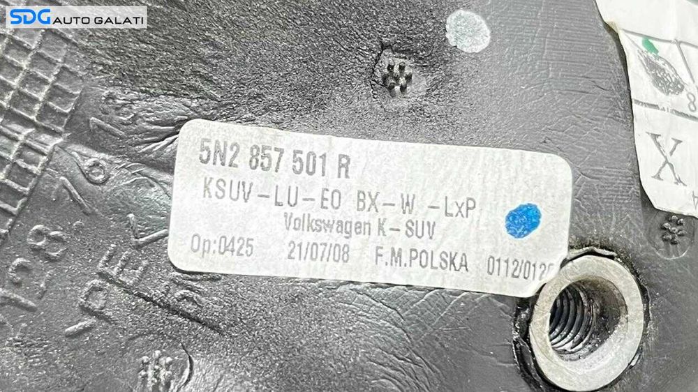 Oglinda Stanga Electrica Volkswagen Tiguan ST 2009 - 2013 (Plastic Fisurat) Culoare Albastră Cod 5N2 857 501 R [L5698]