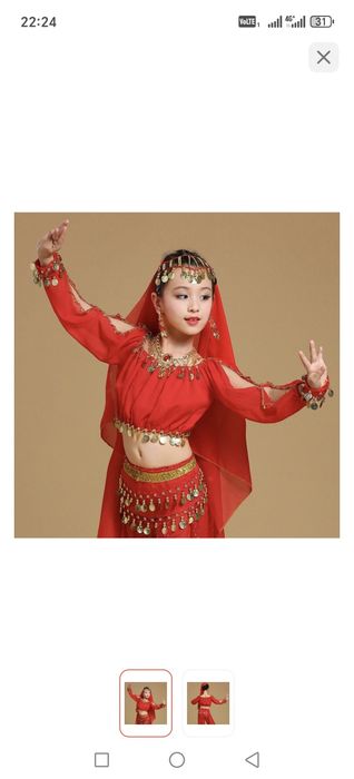 Индийское платье для танцев, для девочек 4-6 лет