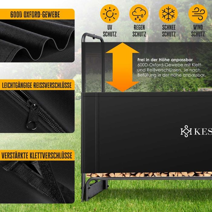 Стелаж за дърва за огрев - 260x36x117 см