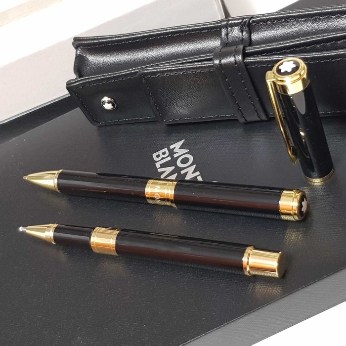 Set Cadou Montblanc pix, roller, toc si mina / cutie cadou