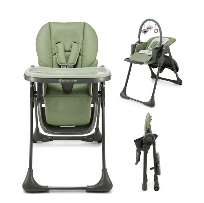 Бебешко Столче за хранене KinderKraft - Tummie, зелено