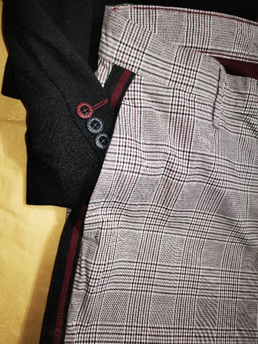 Мъжки спортно-елегантен костюм Luisero Blazer Сако,Елек,Риза,Панталон