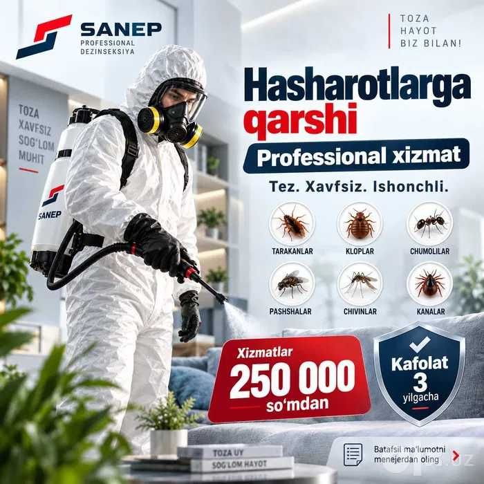 Дезинфекция Dezinfeksiya 24/7 обработка клоп таракан Dizin Dizenfeksia
