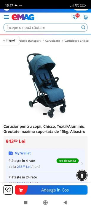Vând căruț sport  Chicco