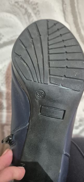 Botine/ghete piele naturala bleumarin