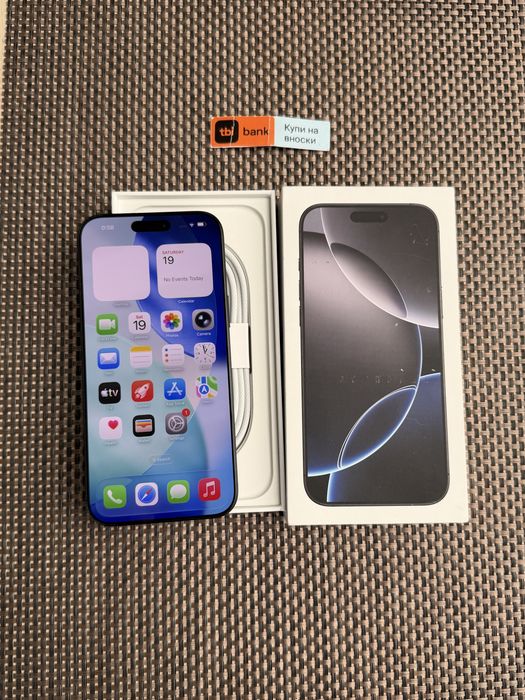 КАТО НОВ! 512Gb*ЛИЗИНГ* iPhone 16 Pro Max Blac Titanium 96% БАТЕРИЯ