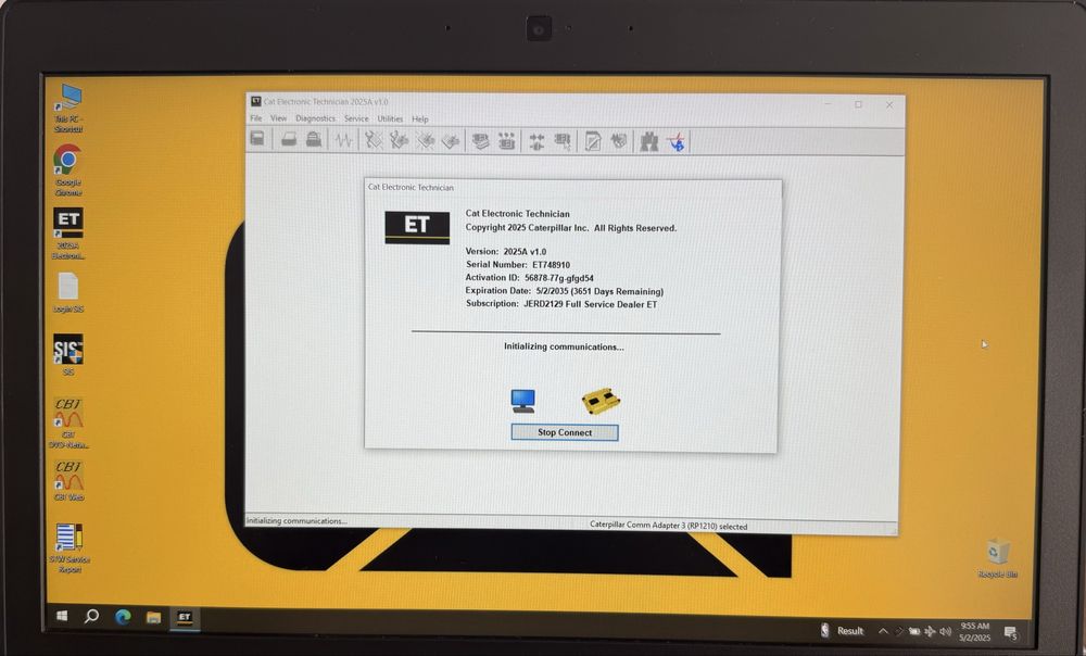 Tester/Diagnoza Caterpillar ET4+Leptop Lenovo L490 cu  2025A, SIS 2021
