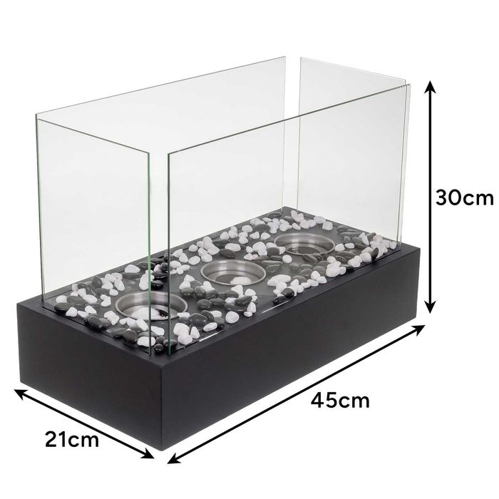 Преносима Биокамина 45х30х21 Бездимна, стомана на биоетанол био Камина