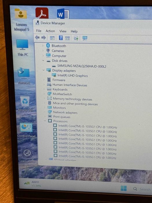 Lenovo Ideapad 5 14IIL05  I5-1035G1/8RAM/256GB SSD/Full HD