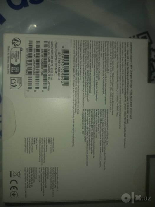 Samsung Zaryadchik sotiladi, Original 45W