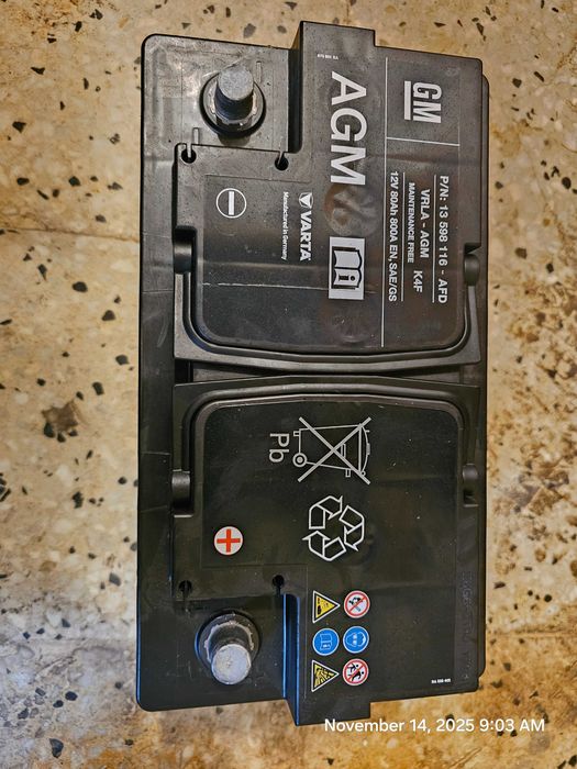 Baterie auto GM - Varta - AGM - 80Ah 800A