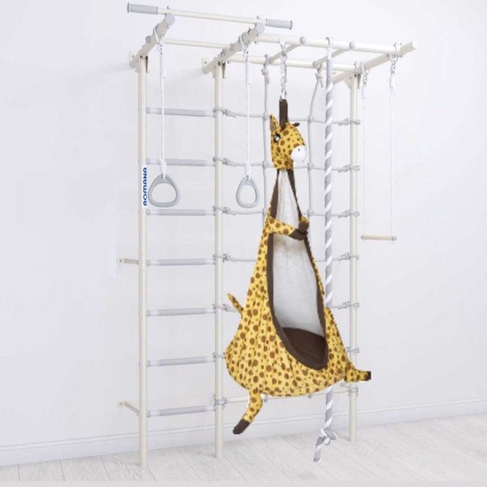 Шведская стенка Romana S7 + качели гамак Жираф или Зебра