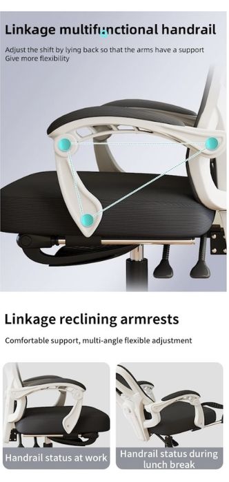 Scaun Ergonomic si Reglabil Premium, Alb/Negru