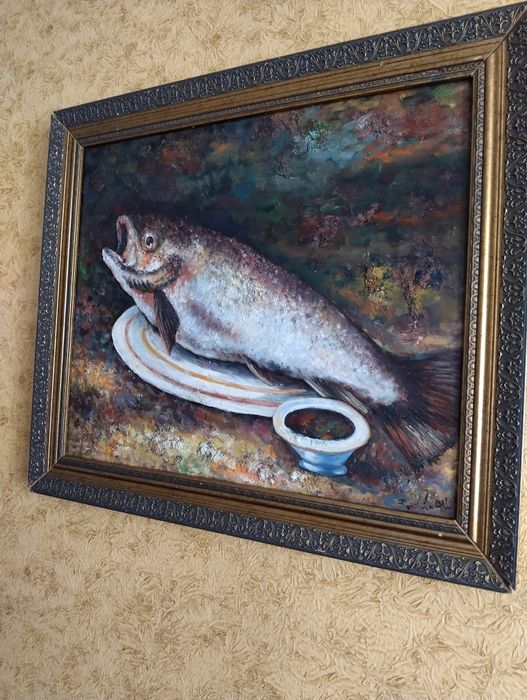Картина маслени бой риба