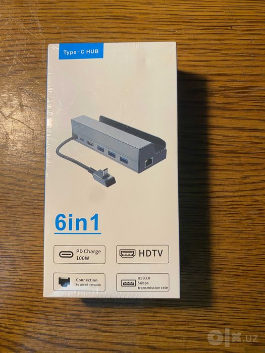 Док-станция Steam Deck 6в1 HDMI USB 3.0 LAN PD 100W