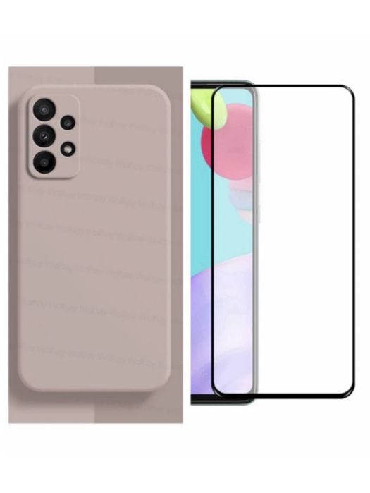 Husa Silk Inte Catifea si Folie Sticla Samsung A23/A33/A34/A35/A55/A56