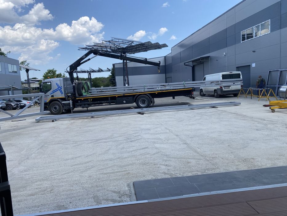 Траспорт с кран и самосвал с кран