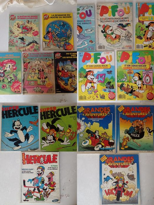 Лот ретро френски комикси PIF / Pifou / Super Hercule (80-те години) – Отлично състояние!