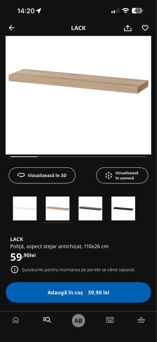 Polita Lack ikea 2 bucati