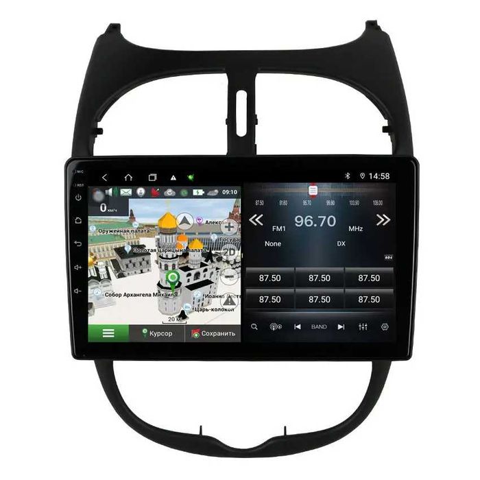 Navigatie Android 14 Peugeot 206 1998 - 2009 1/8 Gb  CarPlay + CAMERA