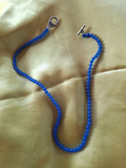 Colier calcedonie chalcedonye la baza gatului 43 cm lungime l