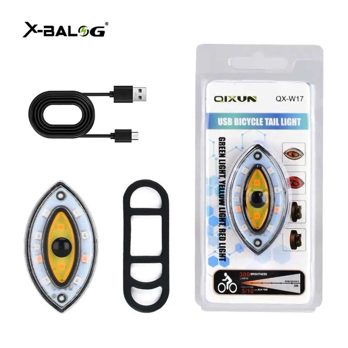 Задна LED стоп светлина за велосипед QIXUN EYE, USB, 30Lum, 7 режима