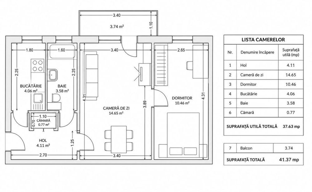 Apartament 2 camere | Strada Arcului, langa Doraly | Centrala pe gaz |