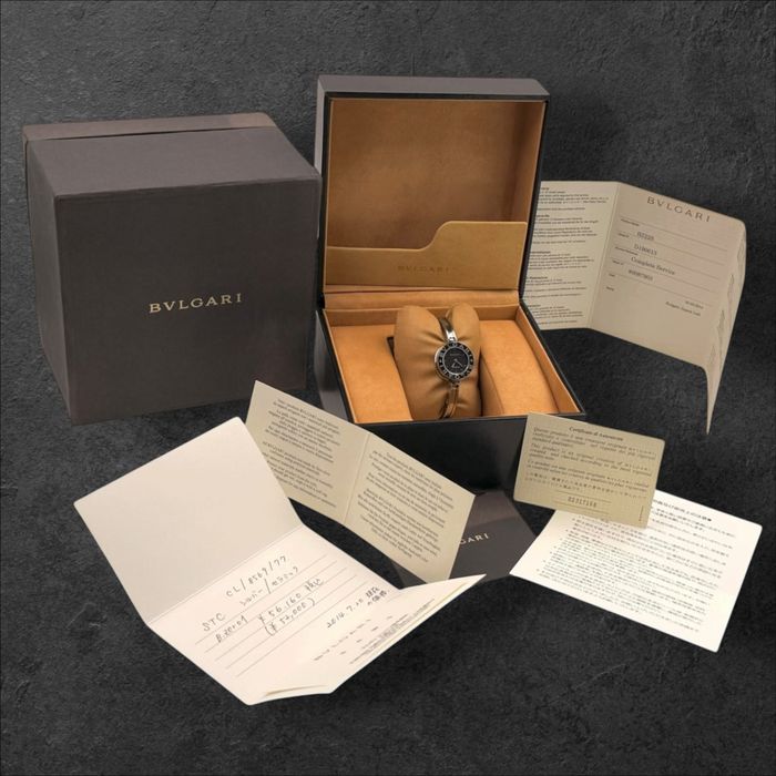 BVLGARI B.zero1 Black Dial Steel Bangle Watch Пълен Комплект