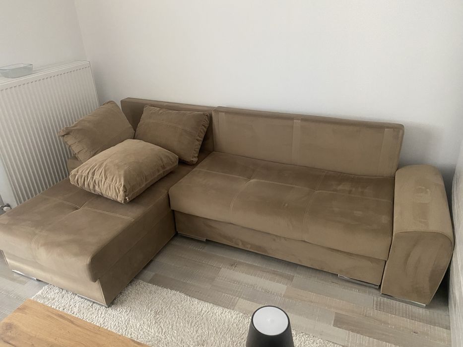 Vând colțar/canapea extensibila de colț - maro/bej