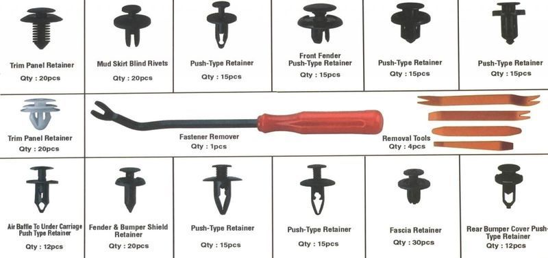 Комплект Щипки+Инструменти за Кори/Тапицерия за автомобил