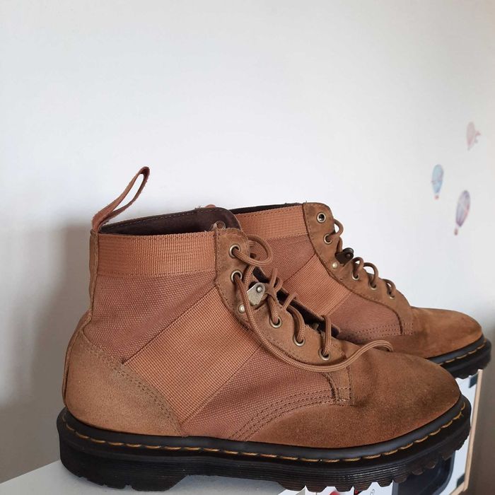 Dr. Martens кубинки, оранжево-бежови, набук и плат, 40-41