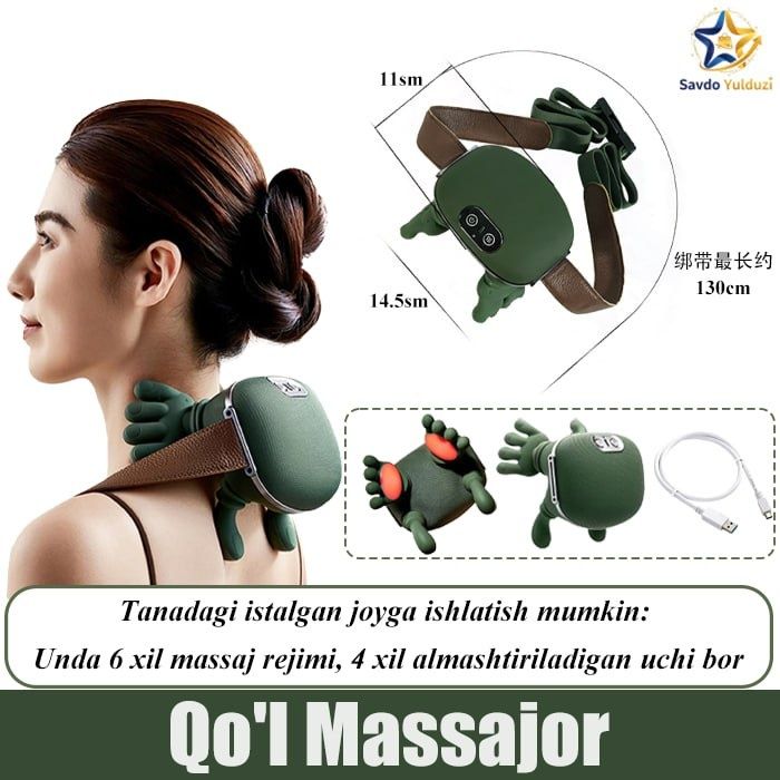Real qo‘l massajiga o‘xshash yelka-bo‘yin massajeri