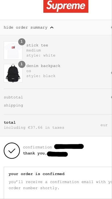 Supreme denim backpack