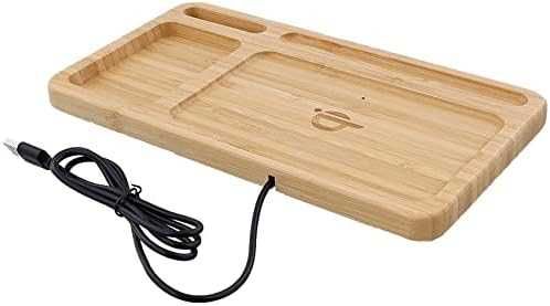 Органайзер за бюро XTronic,станция за Apple,бамбук,Qi-съвместим