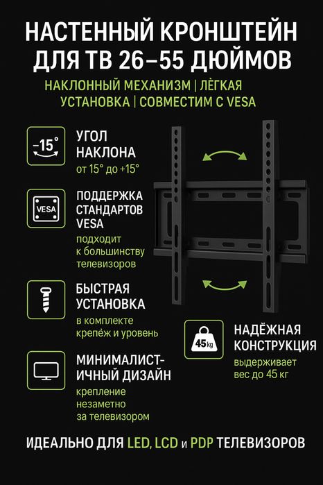 Кранштеин для телевизора  установка