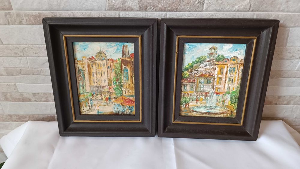 Стари картини "Пловдив" комплект два броя - 21/18см - Х.Журналов