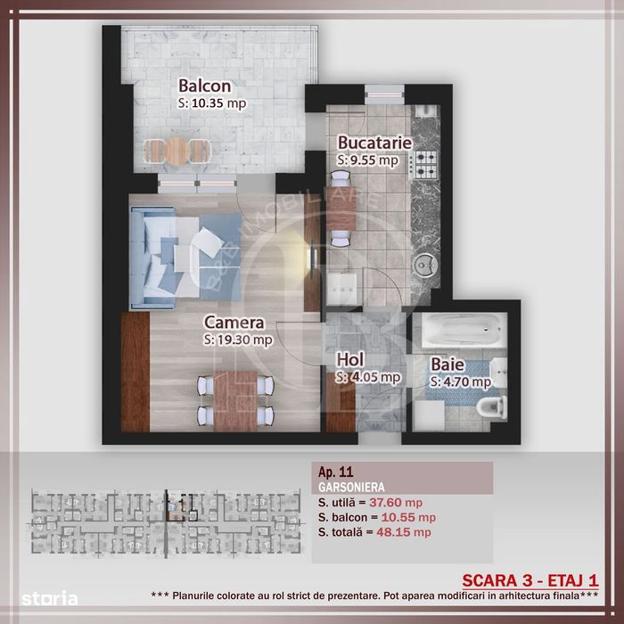 Garsoniera spatioasa -Theodor Pallady-Titan-Sector 3