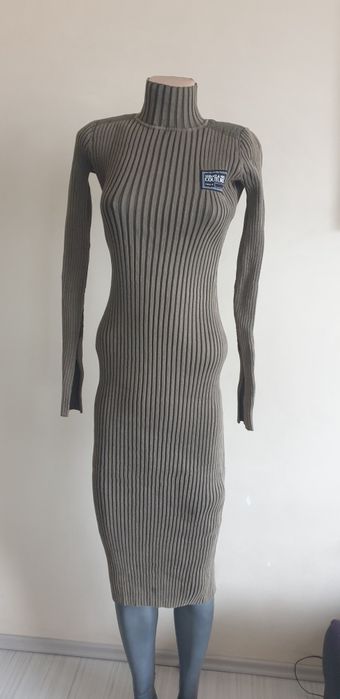 Versacе Jeans Couture Ribbed Cotton Stretch Slim Dress S ОРИГИНАЛ Дамс