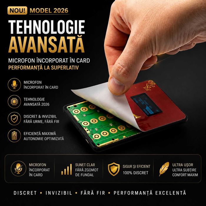 Casca de copiat profesionala tip Card GSM - Sistem complet, fara fire