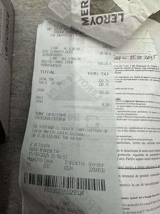 Debitor/freza canale perete