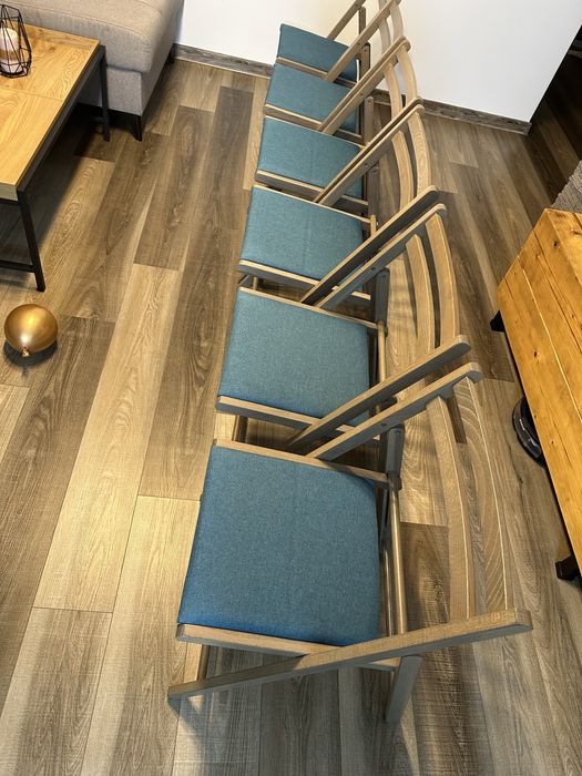 Scaun bucatarie / living pliant, tapitat, lemn + stofa