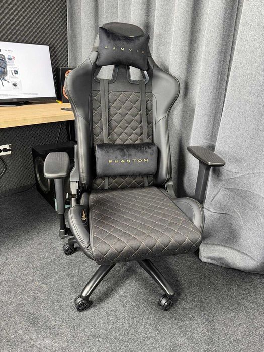 Scaun de gaming NOU Gamvis Phantom Royal Gold Fabric - Din Textil